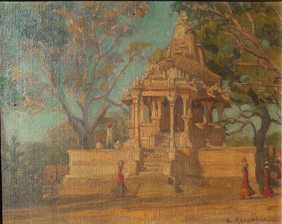 Andrée Karpelès (1854-1913) Hindu Temple In Udaipur Painter Traveler India Bengal School