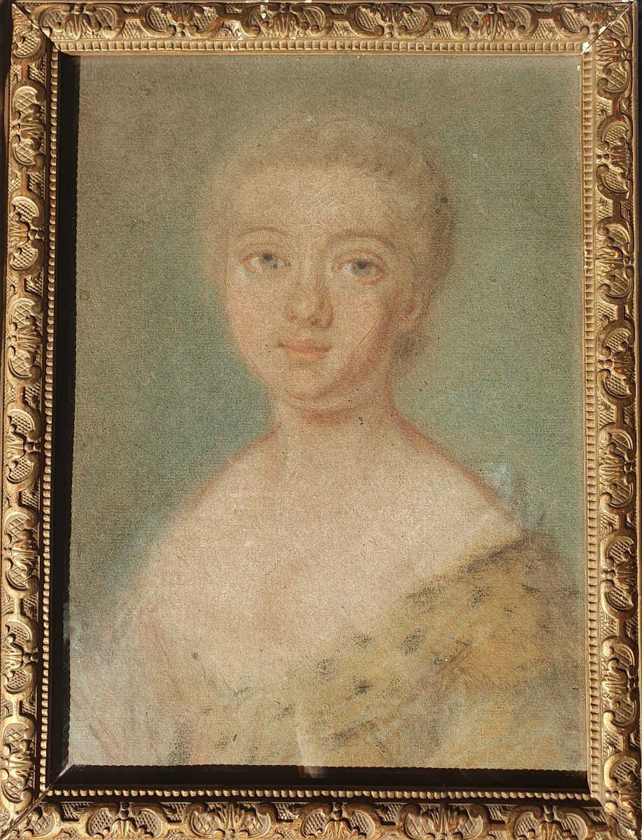 Portrait Of Noble Woman Eighteenth Pastel Louis XV Period François Boucher (follower Of)