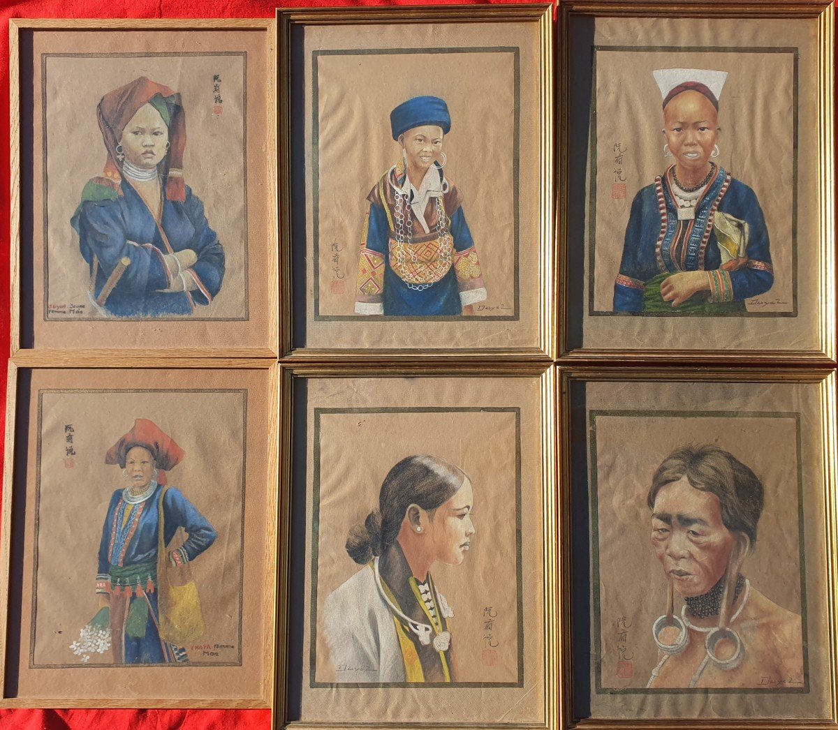 Nguyen Huu Duyet (xxe) Six Portraits De Femmes Indochine Vietnam 1930