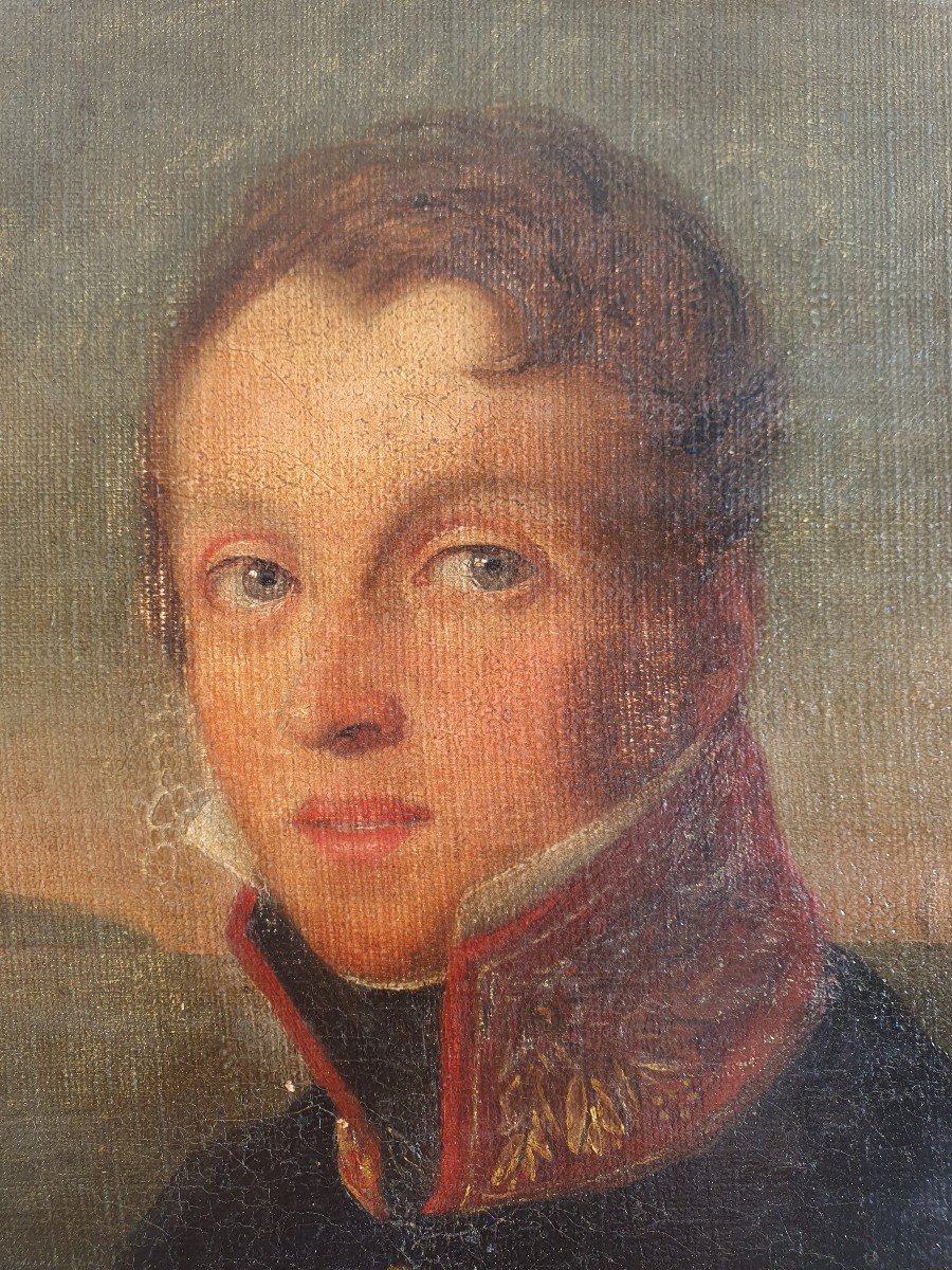 Portrait De Jeune Officier, Ecole Française Du Début Du XIXe Siècle, Napoléon 1er-photo-2