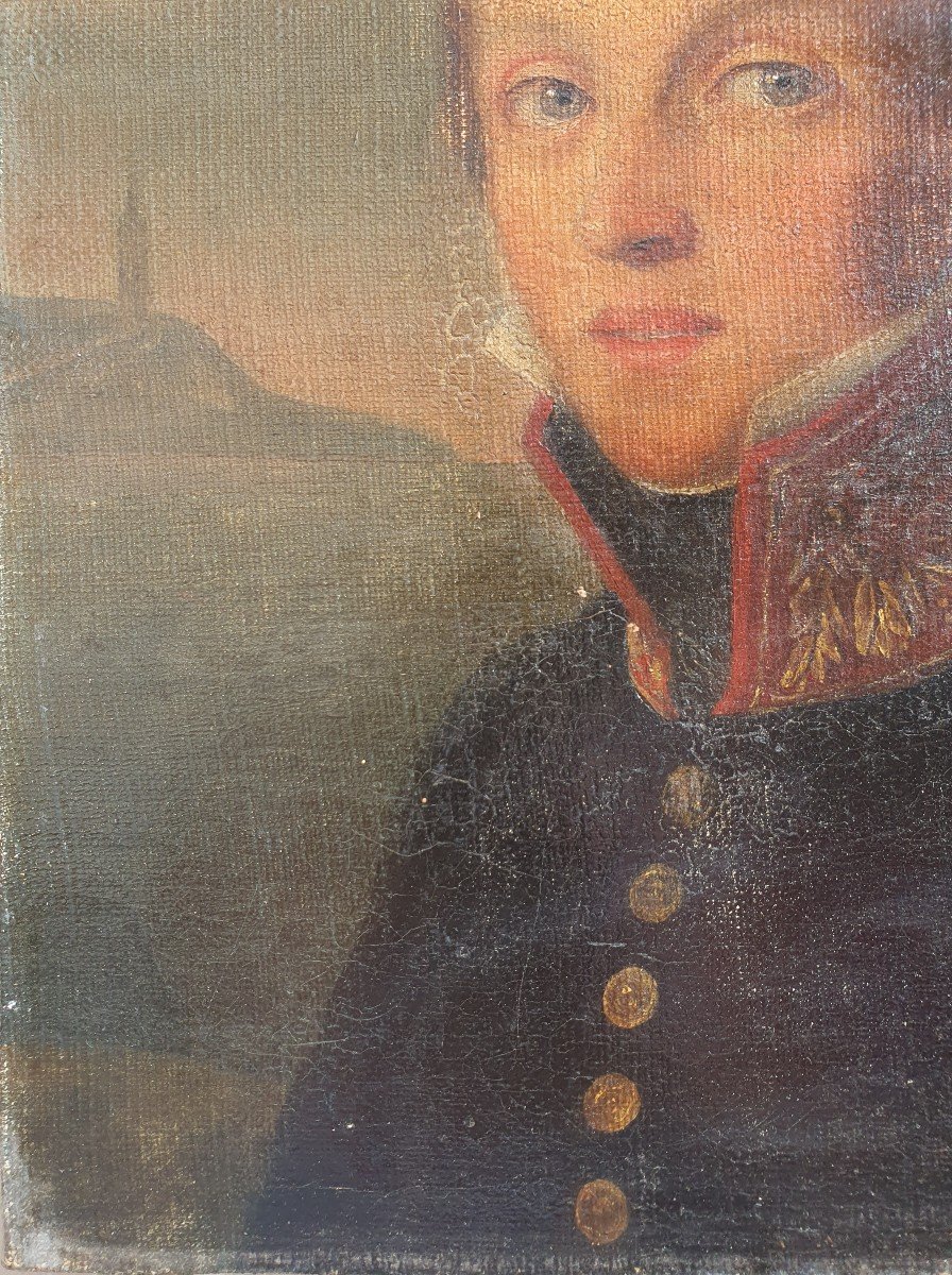 Portrait De Jeune Officier, Ecole Française Du Début Du XIXe Siècle, Napoléon 1er-photo-1