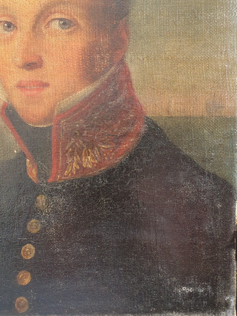 Portrait De Jeune Officier, Ecole Française Du Début Du XIXe Siècle, Napoléon 1er-photo-2