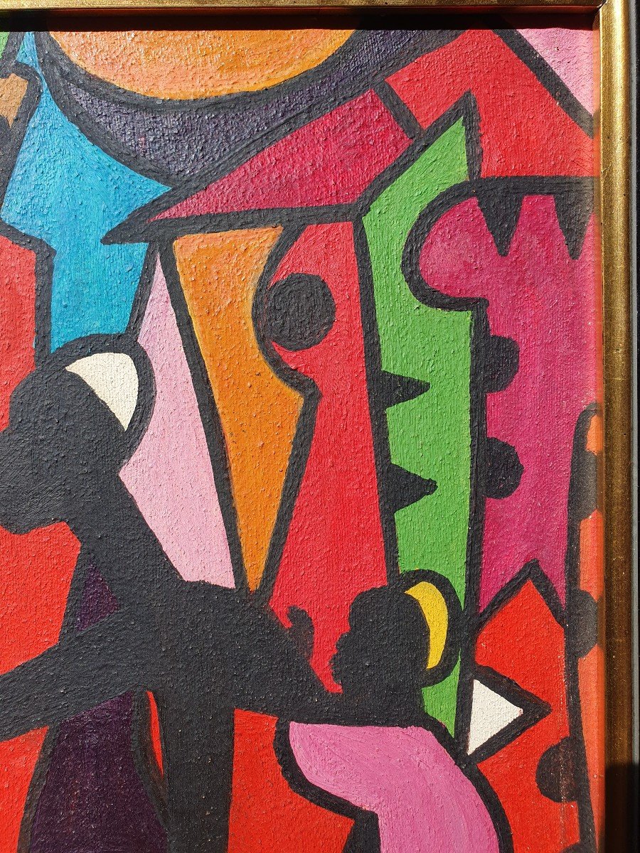 Jacques Zigoma (1936-1987) Ecole De Poto-Poto Brazzaville Congo Tableau Africain-photo-4