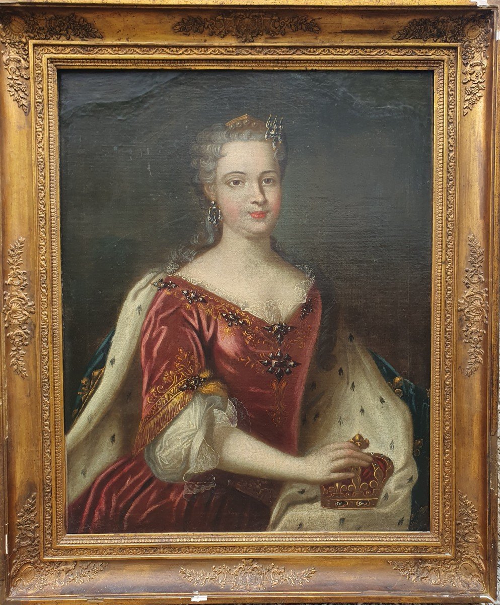 Portrait Of Marie Leszczynska (1708-1768) Queen Of France Eighteenth Van Loo (follower Of)-photo-2