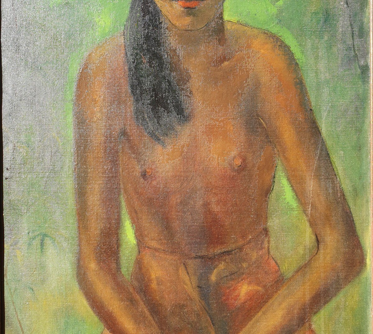 Han Snel (1925-1998) Portrait d’une Balinaise Indonésie Bali Ubud Fauvisme Expressionnisme-photo-2