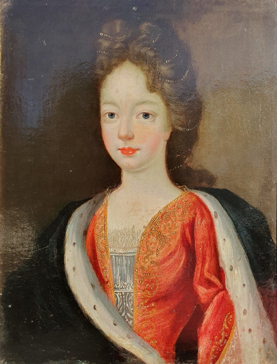 Portrait Of Marie Anne De Bourbon, Mademoiselle De Blois (presumed) Pierre Gobert (circle Of) 17th Century-photo-2