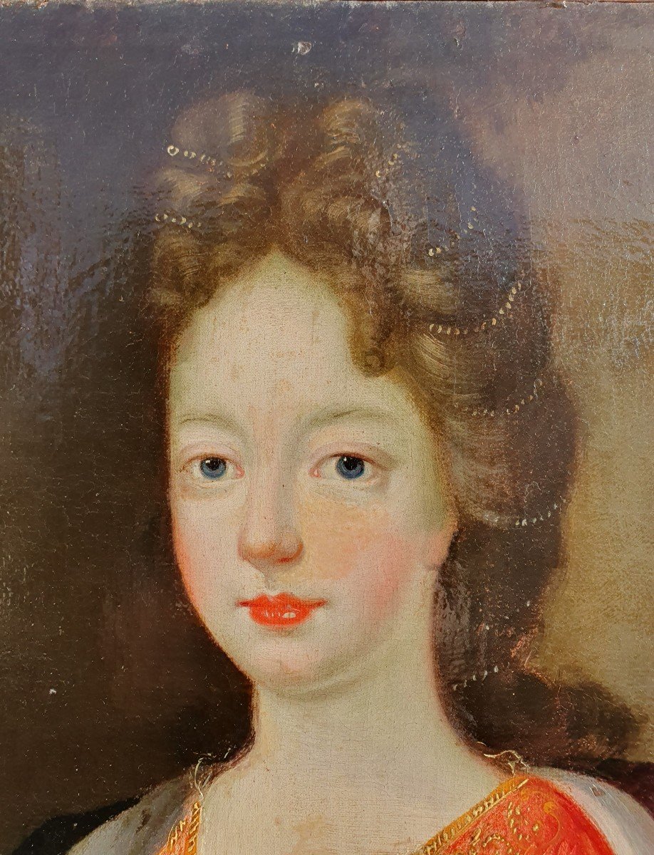 Portrait Of Marie Anne De Bourbon, Mademoiselle De Blois (presumed) Pierre Gobert (circle Of) 17th Century-photo-3