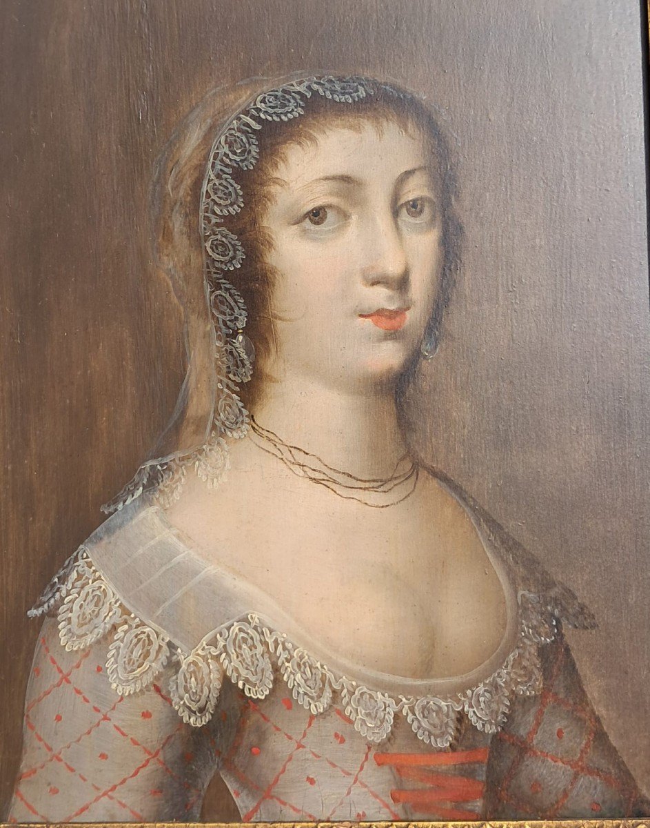 Jean Ducayer 17th Century Portrait Of A Lady Of Quality Louis XIII Period -photo-3