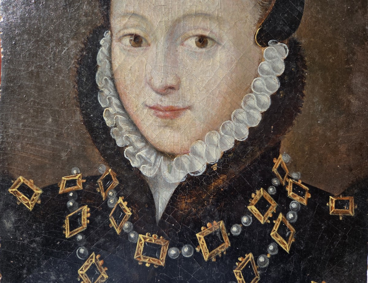 Portrait Marie Stuart Reine d’Ecosse (1542-1587) François Clouet (entourage de) Fin XVIe-photo-4