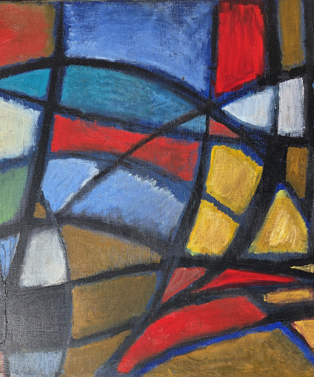 André Bloc (1896-1966) Abstract Painting, Mondrian, Le Corbusier, Vasarely Design-photo-3