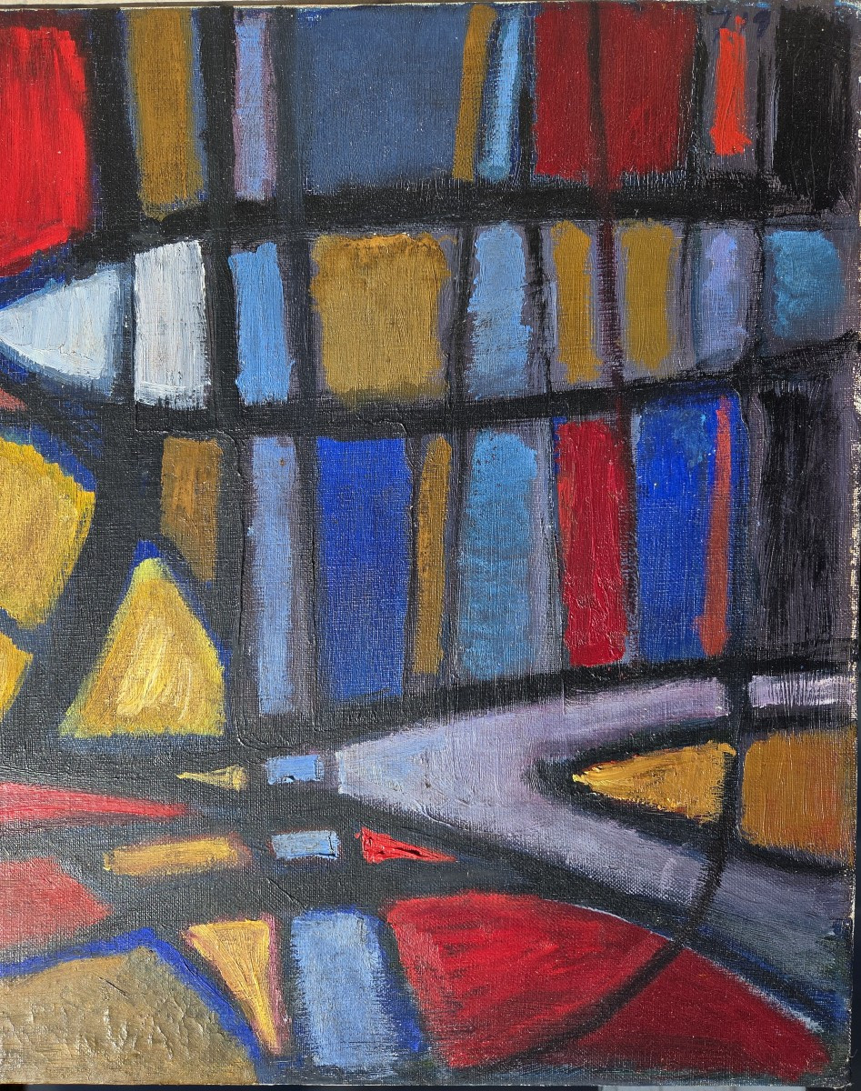 André Bloc (1896-1966) Abstract Painting, Mondrian, Le Corbusier, Vasarely Design-photo-4