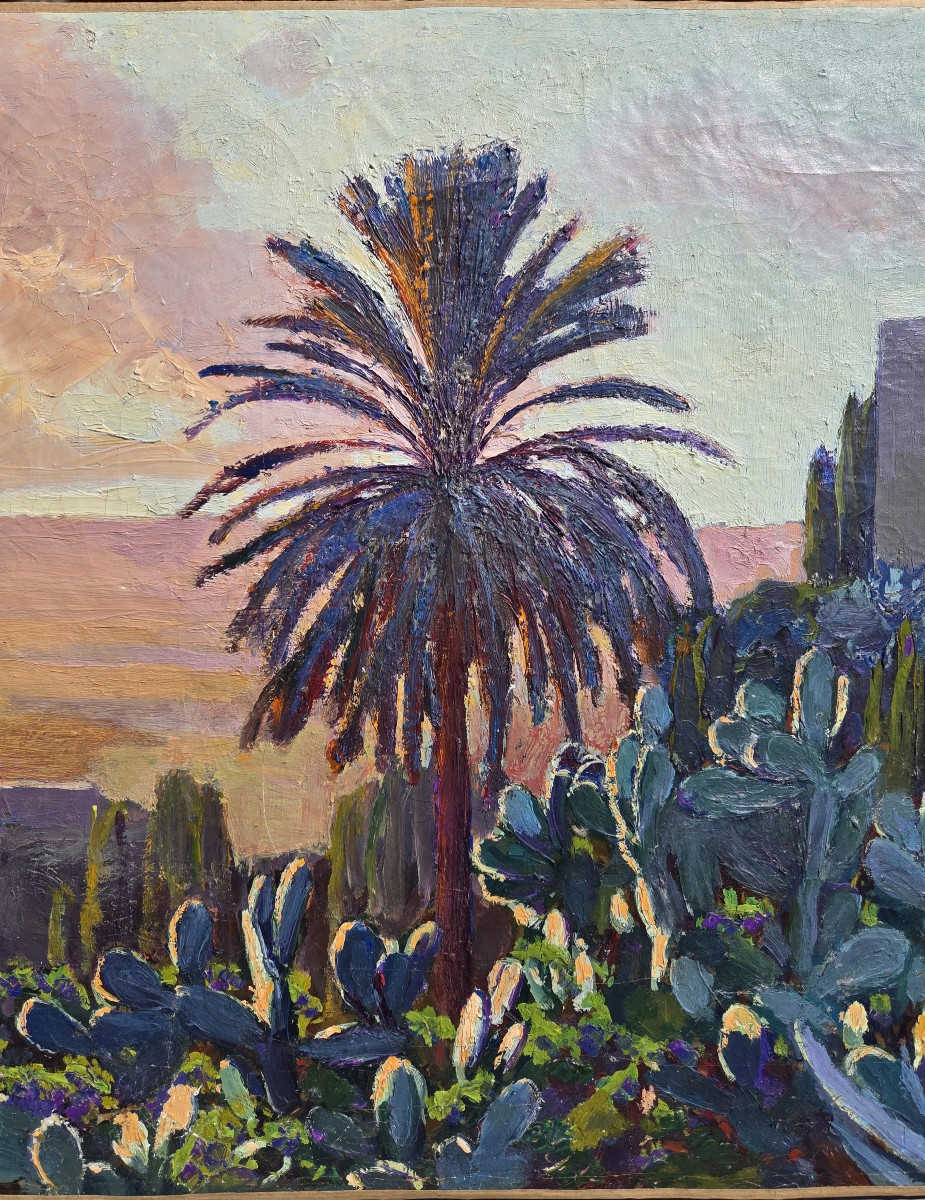 André Delacroix (1878-1934) Sidi Bou Saïd Orientalist Painting Tunisia Dar Lasram-photo-3