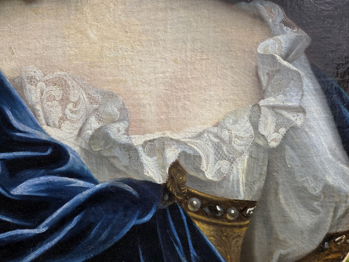 Portrait Of Anne Marie Louise d'Orléans (1627-1693) Duchess Of Montpensier, 17th Century-photo-3