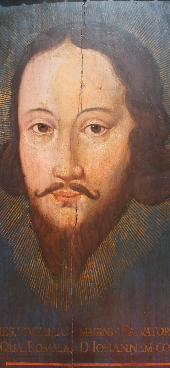 Religious Painting Portrait Of Christ, Late 16th Century-photo-2