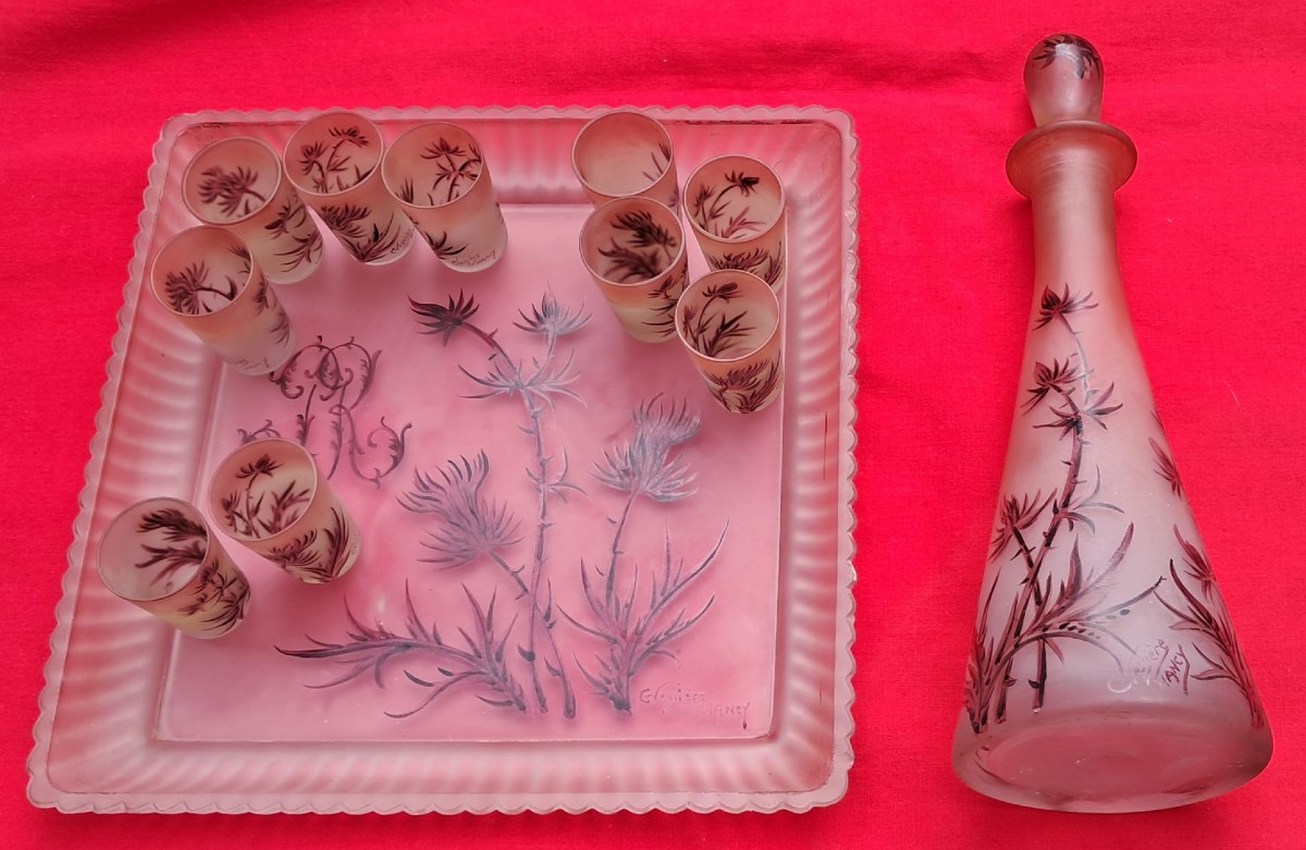 Vessiere Nancy Art Nouveau Glassware Set, Circa 1900 – Pâte De Verre