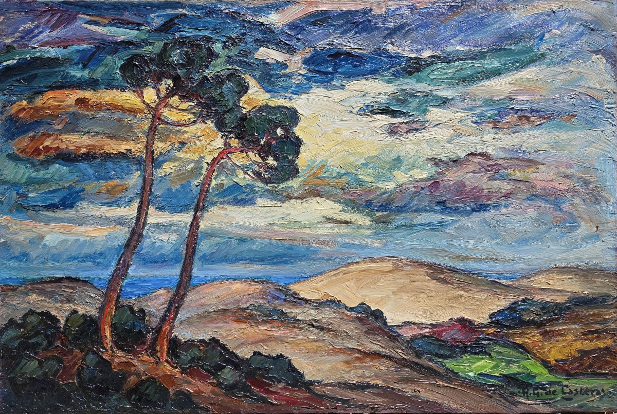 René Gouget de Casteras (1898-1976) Les Landes Vue du Bassin Dunes Sourgen