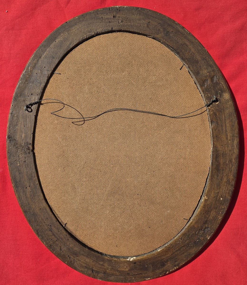 Portrait oval dame de qualité XVIIIe siècle Ecole Française Noblesse-photo-2