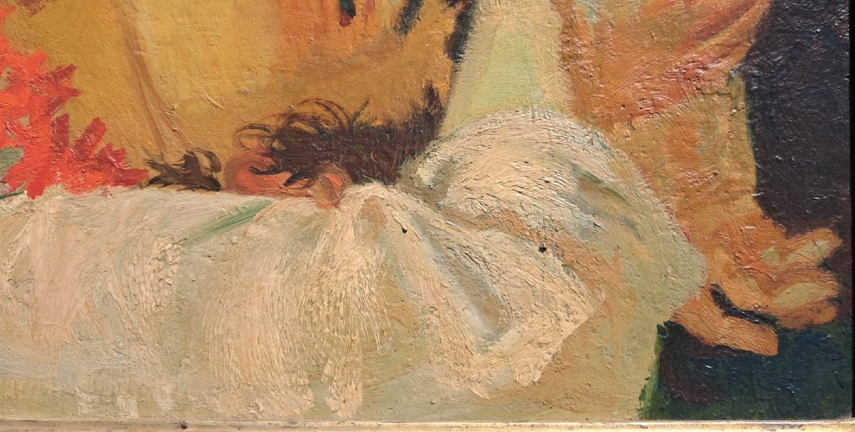 Lucien Fontanarosa (1912-1975) Portrait Of A Woman With A Coral Necklace 20th Century-photo-4