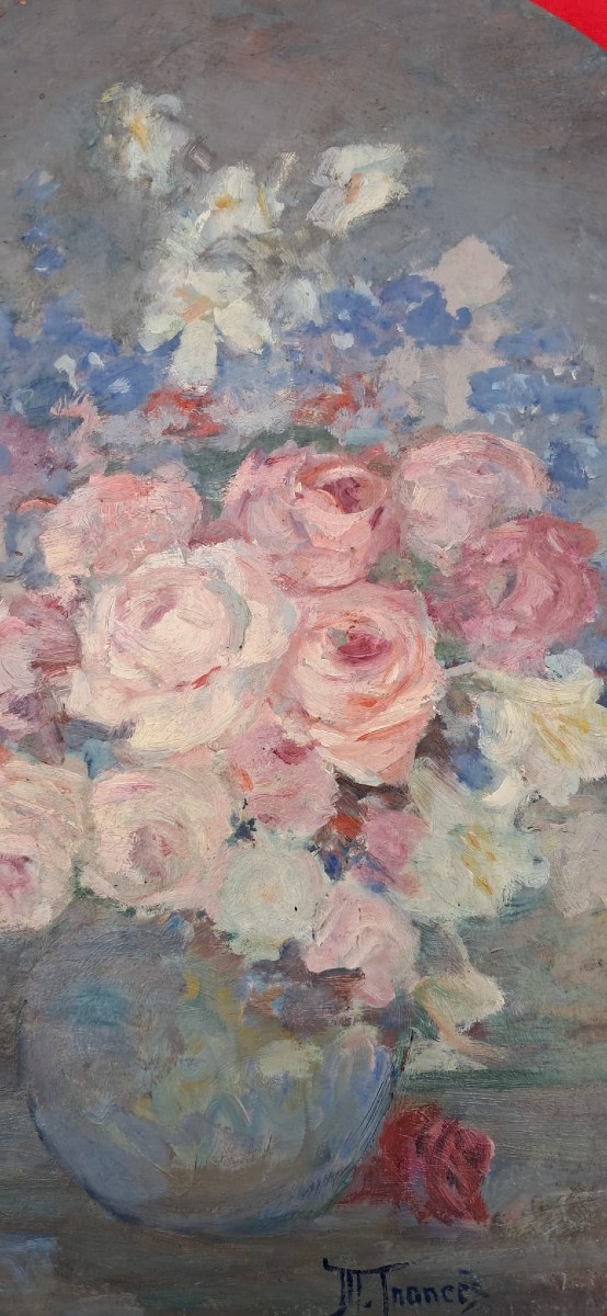 Mathilde FRANCES (1879-1964) Bouquet de roses Art Deco-photo-2