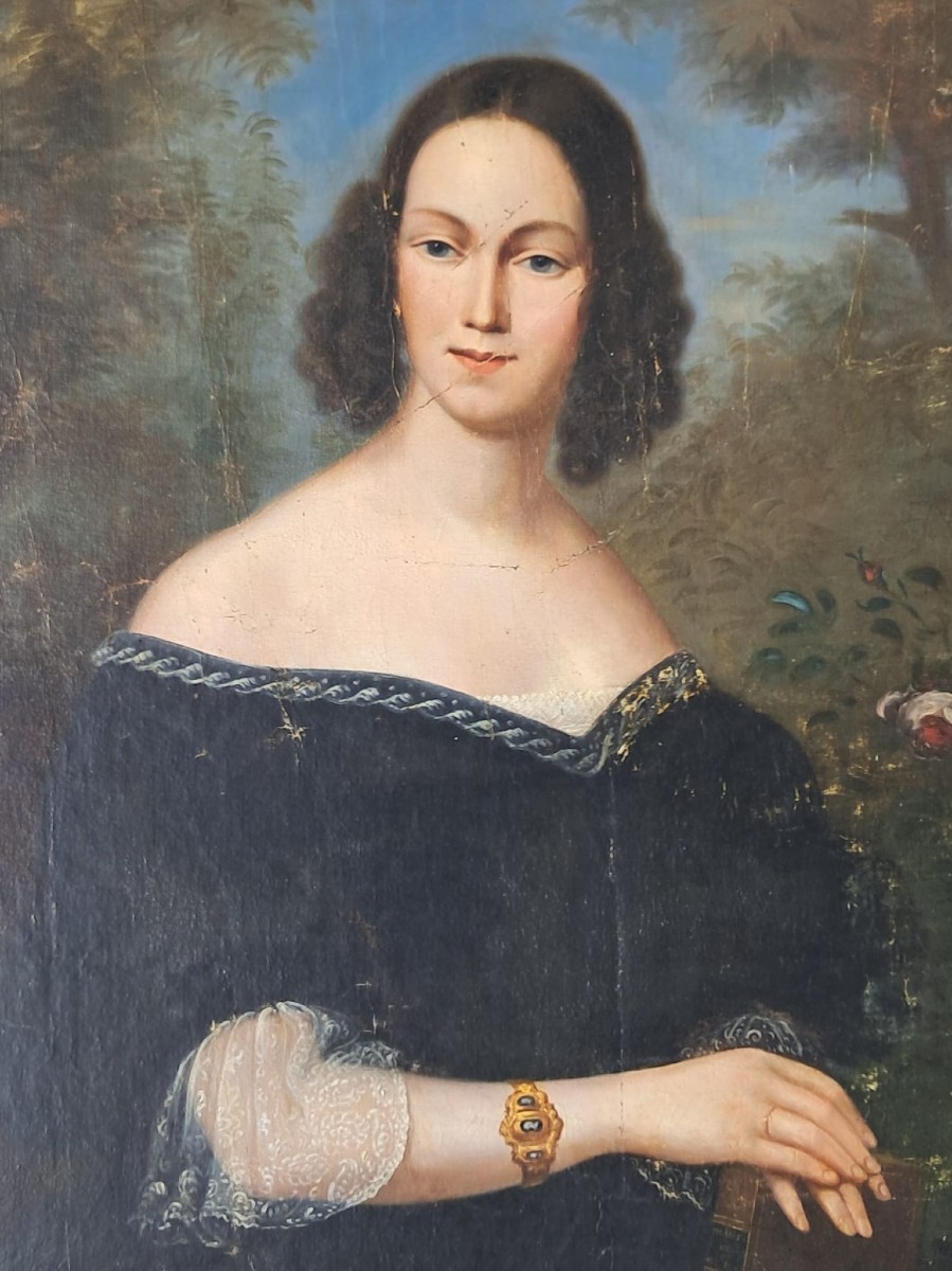 Charles Dusaulchoy (1781-1852) Portrait Of A Woman Louis Philippe Period 19th Century-photo-2