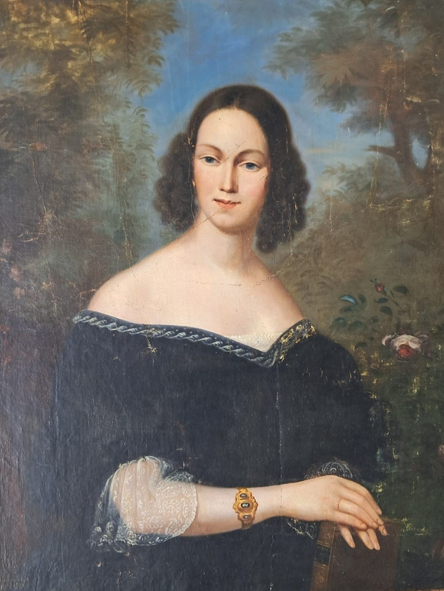 Charles Dusaulchoy (1781-1852) Portrait Of A Woman Louis Philippe Period 19th Century