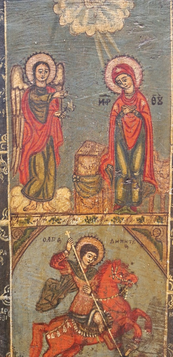 Icône Grecque Orthodoxe Saints Religieux XIXe-photo-3
