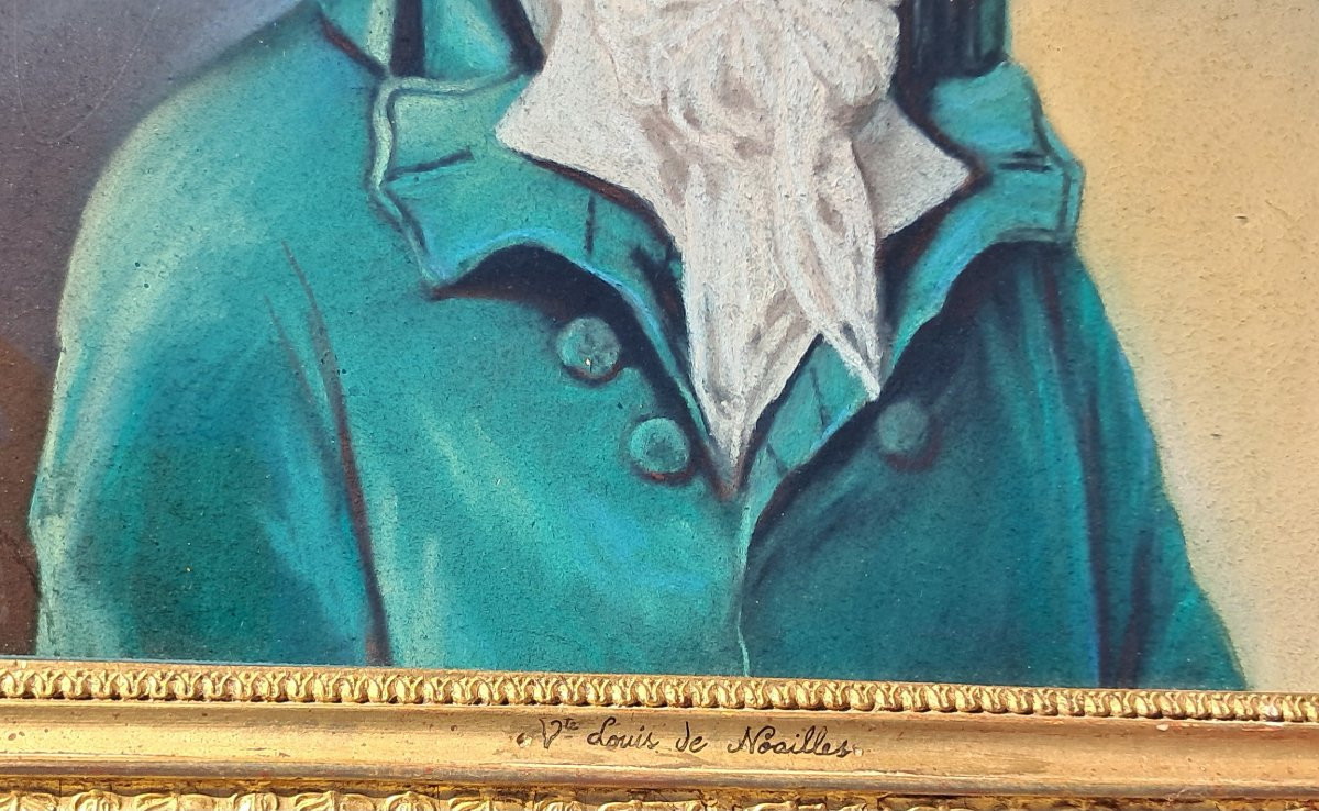 Pastel portrait XIXe de Louis de NOAILLES NOBLE NOBLESSE -photo-3