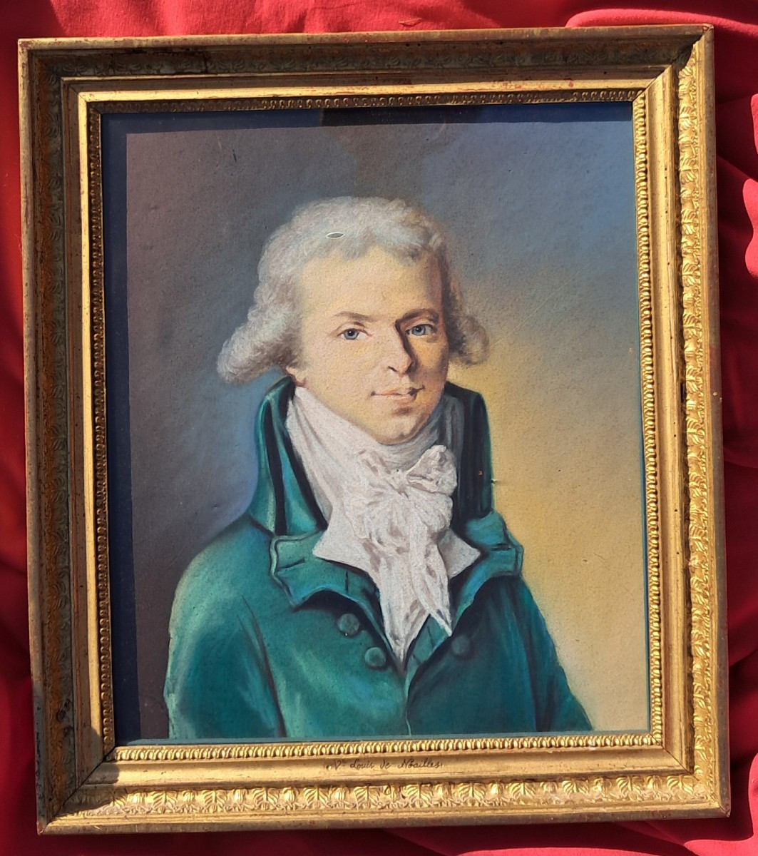 Pastel portrait XIXe de Louis de NOAILLES NOBLE NOBLESSE 
