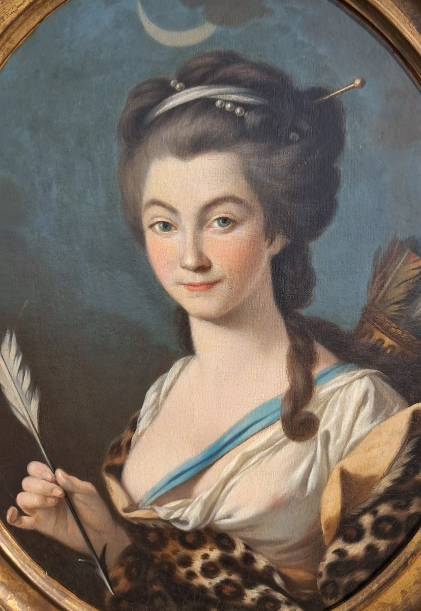 Portrait Of A Young Woman As Diana, 18th Century, Noble Nobility, Allegory, Louis XV, Louis XVI-photo-1