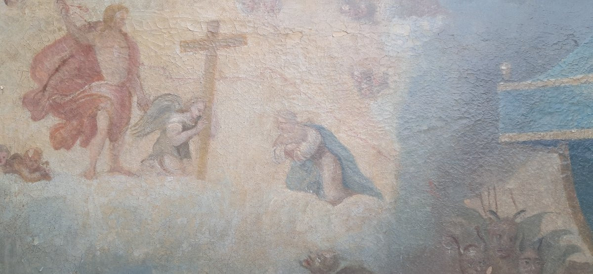 VANITÉ démons anges religieux XVIIe 17e colonial diable tentation Bosch Christ mort -photo-3