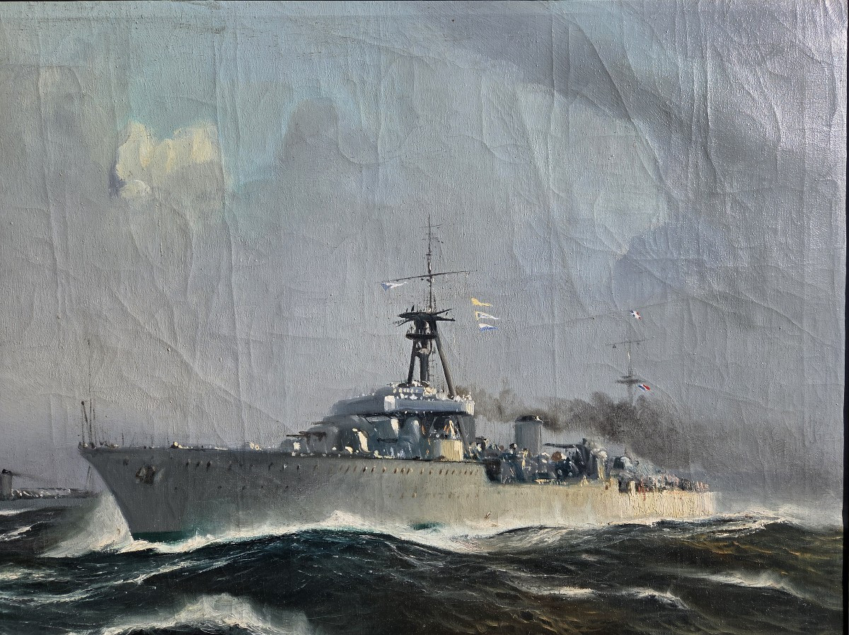 Jean-louis Paguenaud (1876-1952) Navy - Warship - Battleship - Cruiser-photo-5