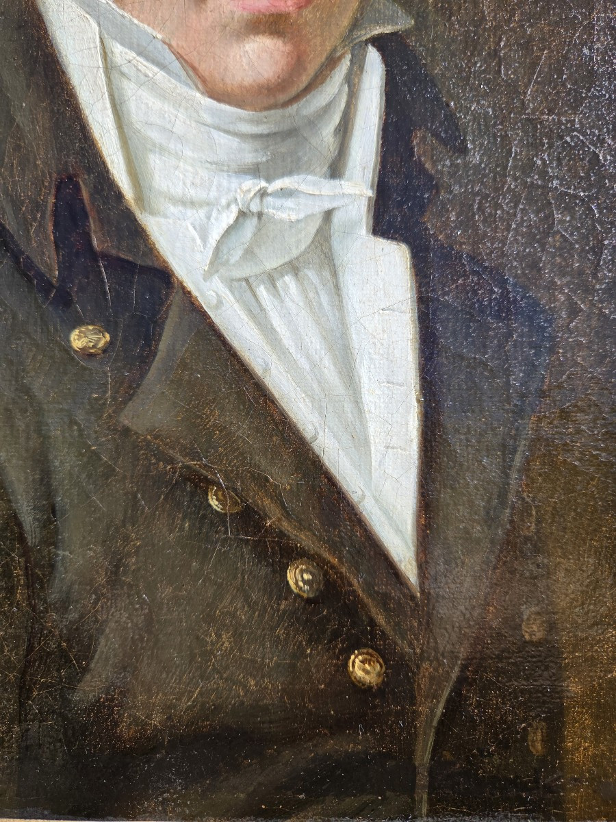 Louis-léopold Boilly (1761-1845) (entourage Of) Portrait Of An Elegant Man In A 19th Century Frock Coat-photo-4