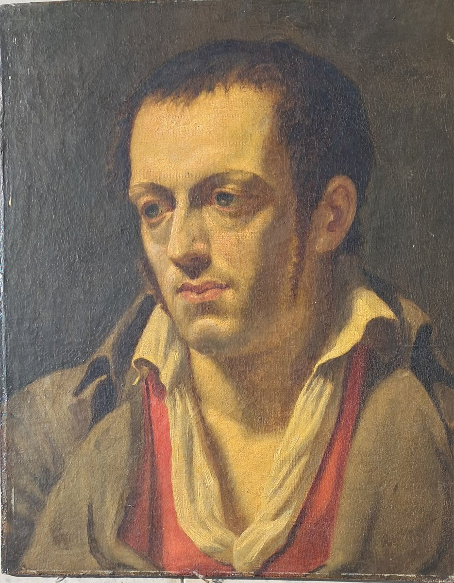 Portrait d'homme CHOUAN école de DAVID royaliste Jean-Baptiste WICAR GROS GIRODET-photo-3