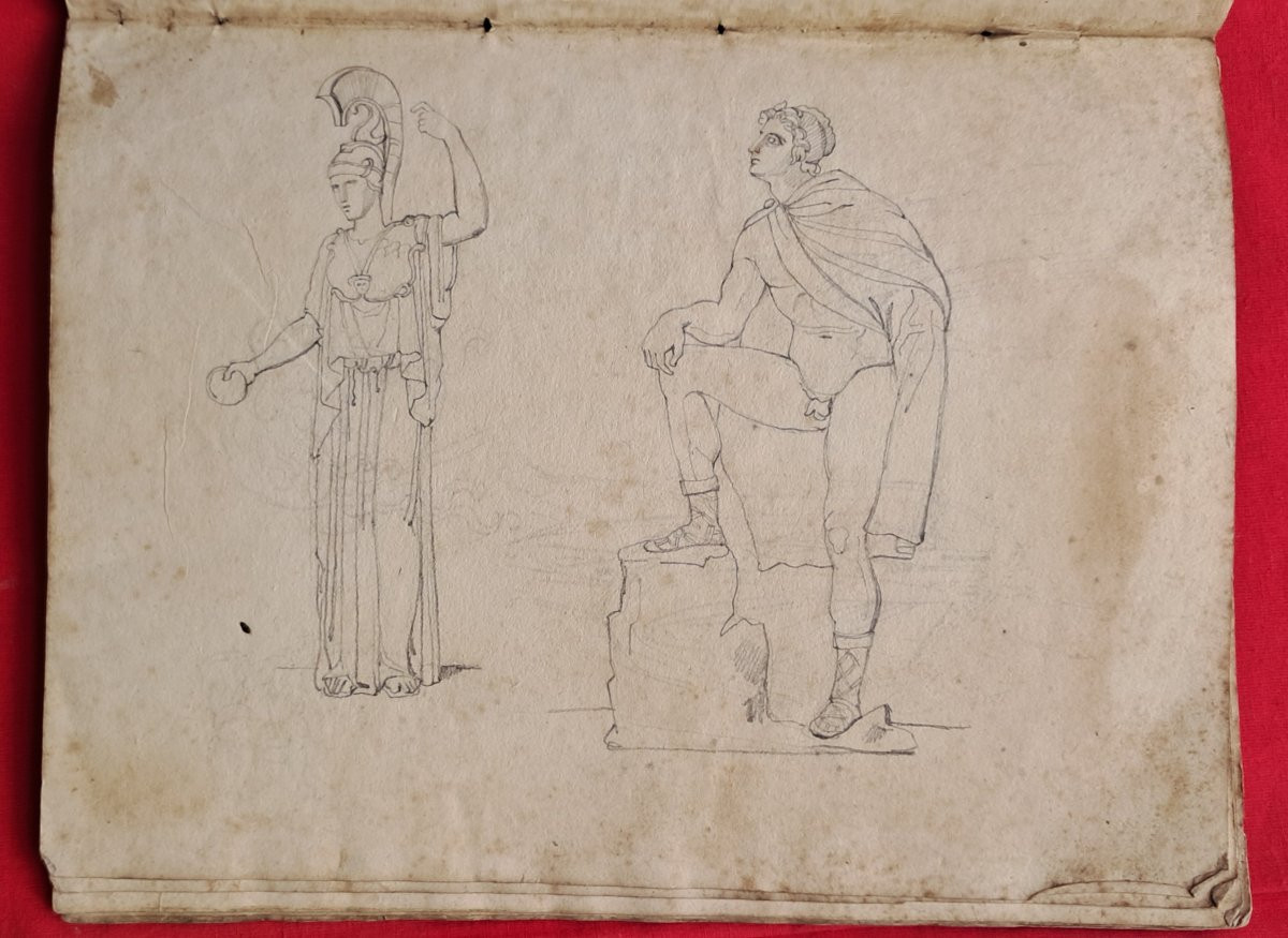 Notebook 28 Drawings Antiquity Neoclassical Greece Rome Architecture Early 19th Century Mythology -photo-3