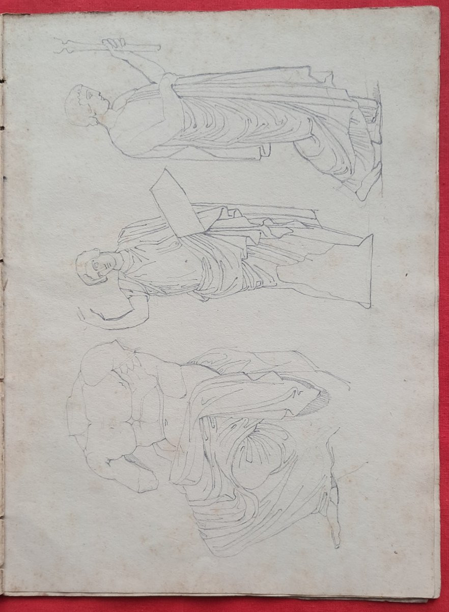 Notebook 28 Drawings Antiquity Neoclassical Greece Rome Architecture Early 19th Century Mythology -photo-3