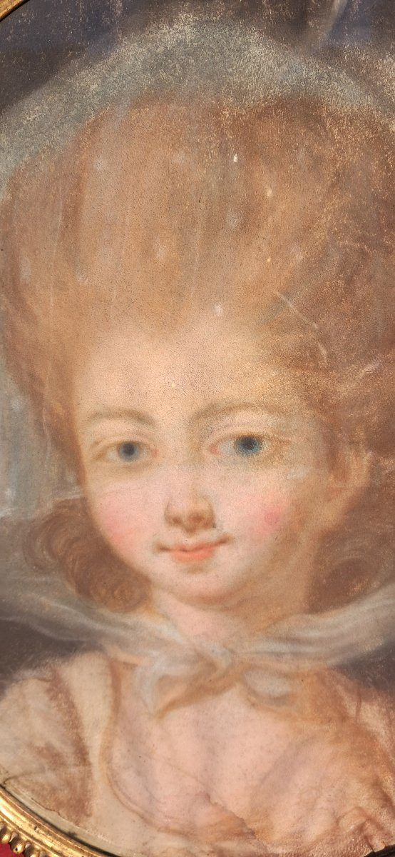 Pastel Portrait, 18th Century, Louis XVI, Young Noblewoman, Oval, Marquise, 18th Century, Marie Antoinette-photo-2