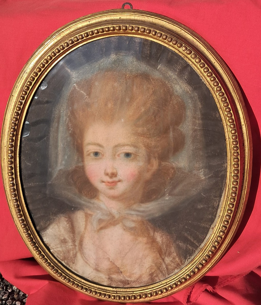 Pastel Portrait, 18th Century, Louis XVI, Young Noblewoman, Oval, Marquise, 18th Century, Marie Antoinette