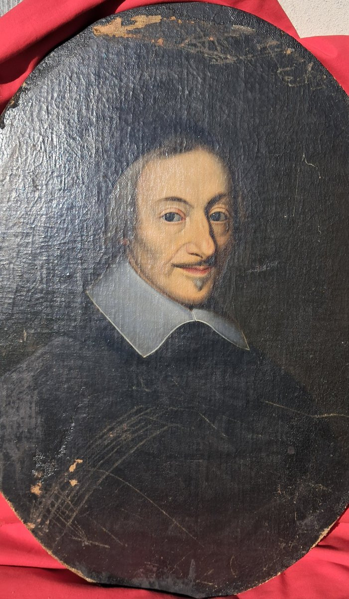 Portrait XVIIe 17e homme noble église suiveur Philippe de CHAMPAIGNE  huile Louis XIII Régence -photo-2
