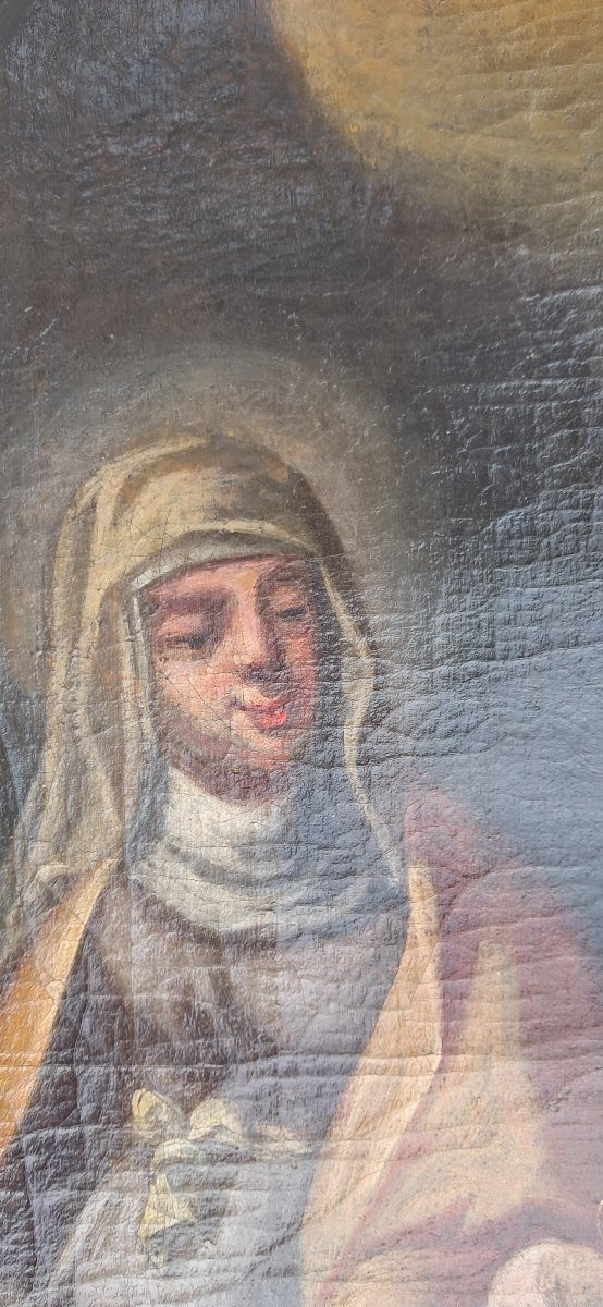 Religious Painting, 17th-18th Century, Depicting The Education Of The Virgin Mary, Catholic Religion, Saint Anne, 18th Century-photo-6