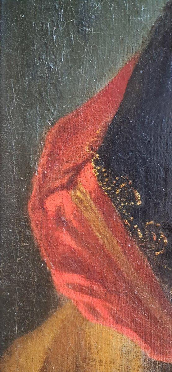 Portrait femme époque Louis XV - XVIIIe d'après COYPEL élégante noble noblesse l'hiver Huile  -photo-2