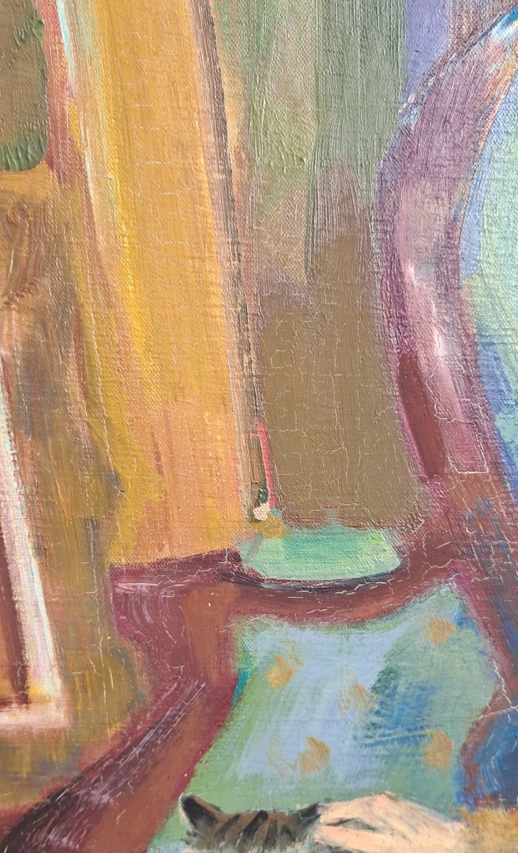 Berthomme Saint Andre Portrait Of A Young Woman In The Studio Fauvist Benezit School Of Paris Oil On Canvas-photo-1