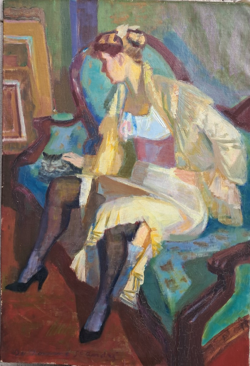Berthomme Saint Andre Portrait Of A Young Woman In The Studio Fauvist Benezit School Of Paris Oil On Canvas