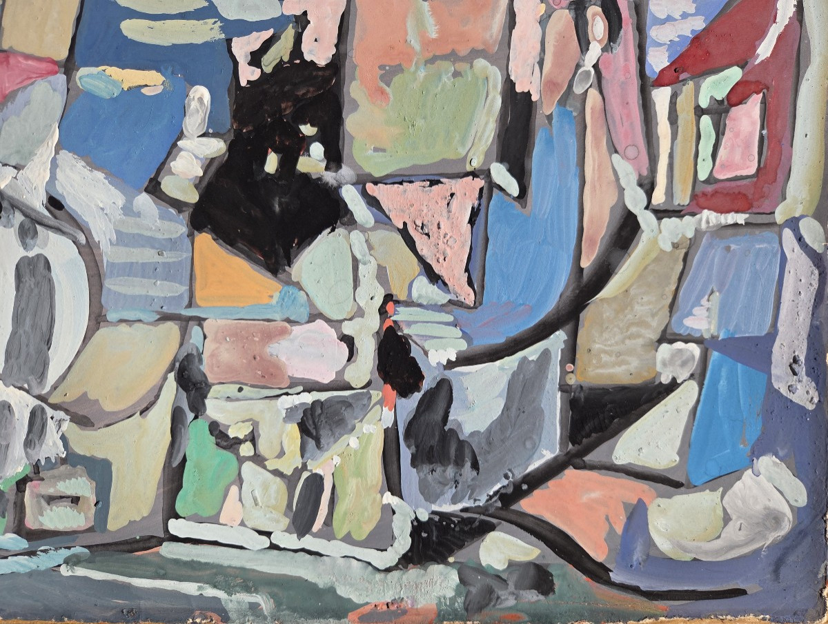 André Lanskoy (1902-1976) Gouache On Paper, Mature Period (circa 1955-1965), Abstract Painting-photo-1