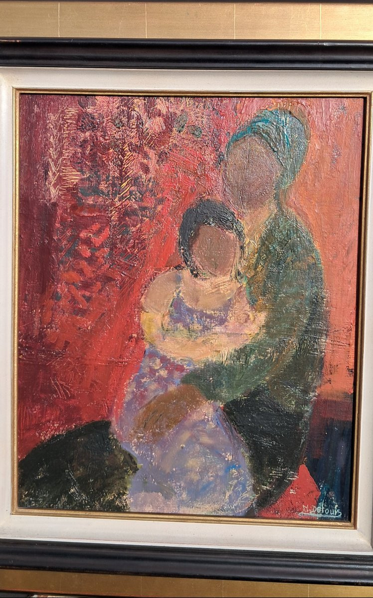 Nancy Delouis Portrait Oil Matisse Bonnard Maternity Mother Child Fauvis Limoges -photo-2