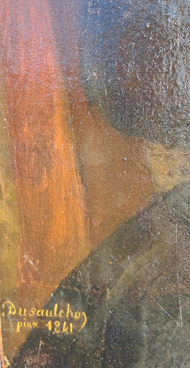 Portrait Of A Young, Elegant Noblewoman, Louis Philippe Style, 19th Century, By David Gros, Dusaulchoy, 1841-photo-3