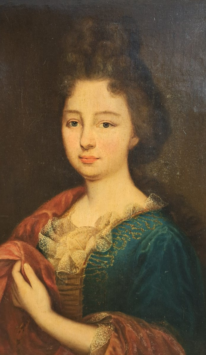 Portrait Of A Young Noblewoman, 17th Century, Louis XIV, Marquise, In The Entourage Of Mignard, Gobert, And Fontanges-photo-2