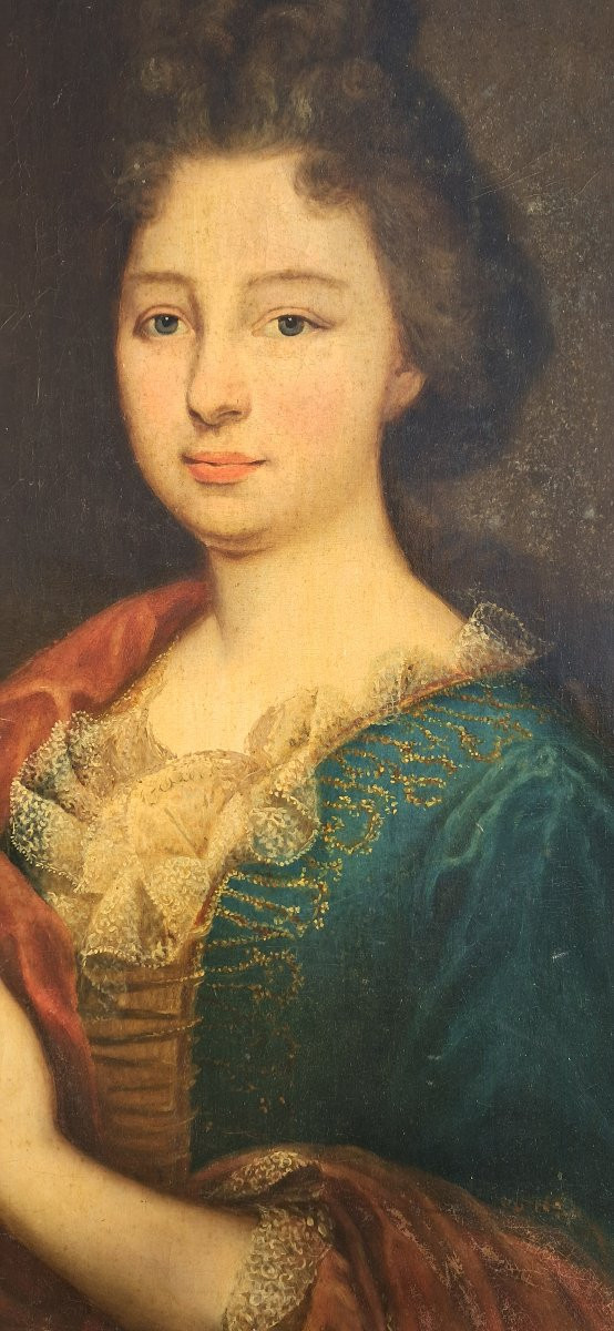 Portrait Of A Young Noblewoman, 17th Century, Louis XIV, Marquise, In The Entourage Of Mignard, Gobert, And Fontanges-photo-2