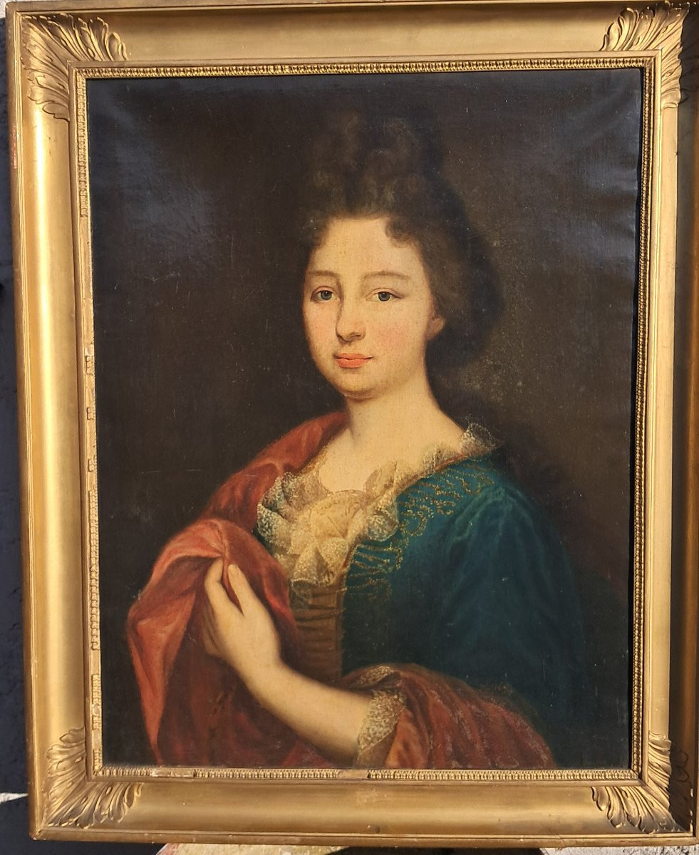 Portrait Of A Young Noblewoman, 17th Century, Louis XIV, Marquise, In The Entourage Of Mignard, Gobert, And Fontanges-photo-4
