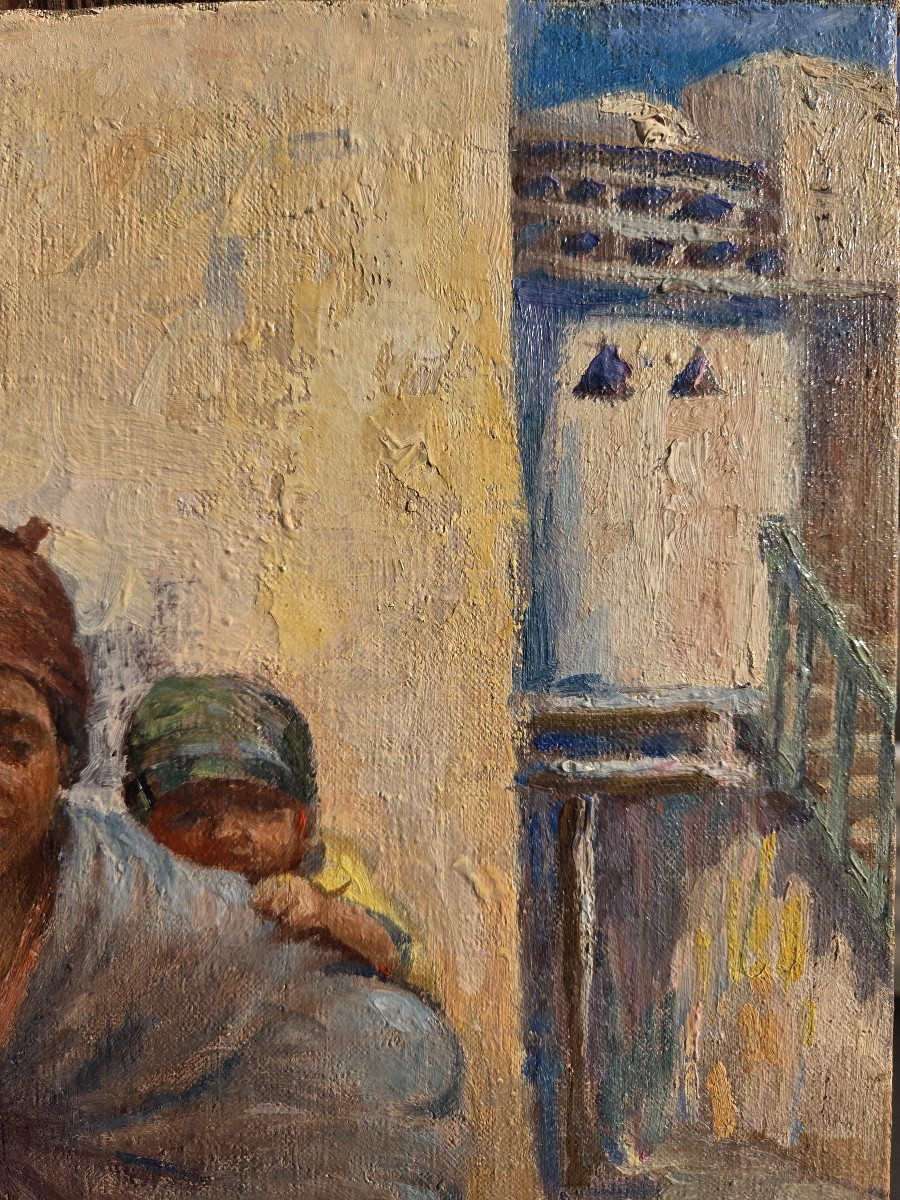 Marie-Antoinette Quéroy (1881-1977) Tableau Portrait Orientaliste Algerie Dinet  -photo-3