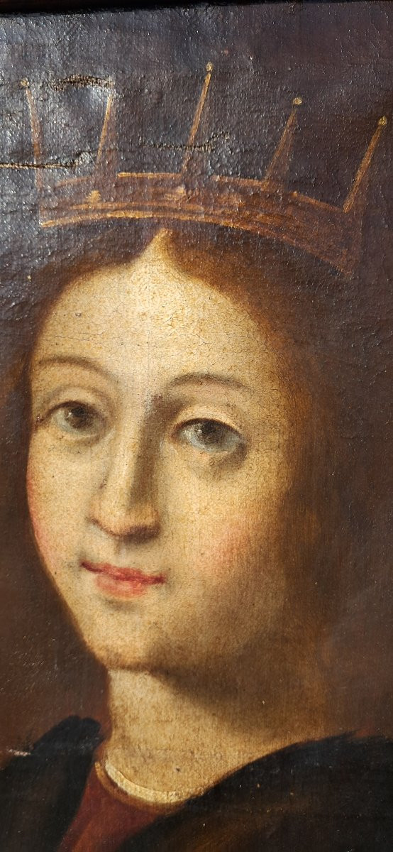 Oil Portrait Of Saint Cecilia, 17th-18th Century, Music, Musician, Catholic Religious Painting -photo-6